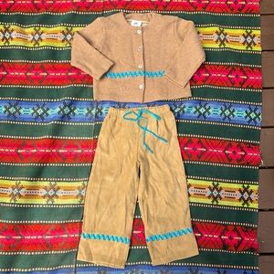 Unisex Charabia Paris Tan Sweater Matching Pants 4